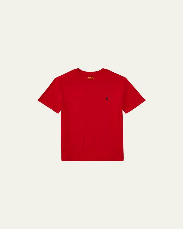 Boy's Logo Embroidered T-Shirt, Size S-